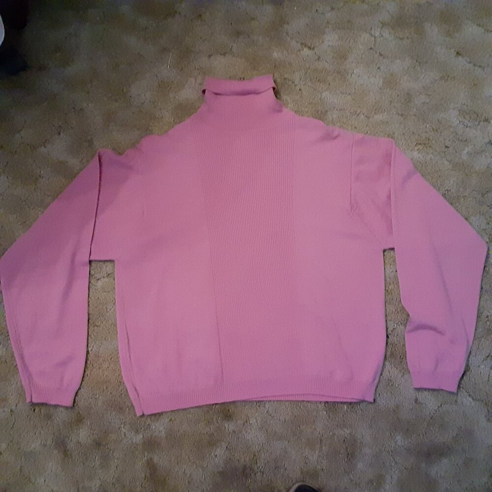 VINTAGE LADIES PENDLETON VIRGIN WOOL PULLOVER TURTLENECK SWEATER XL ROSE